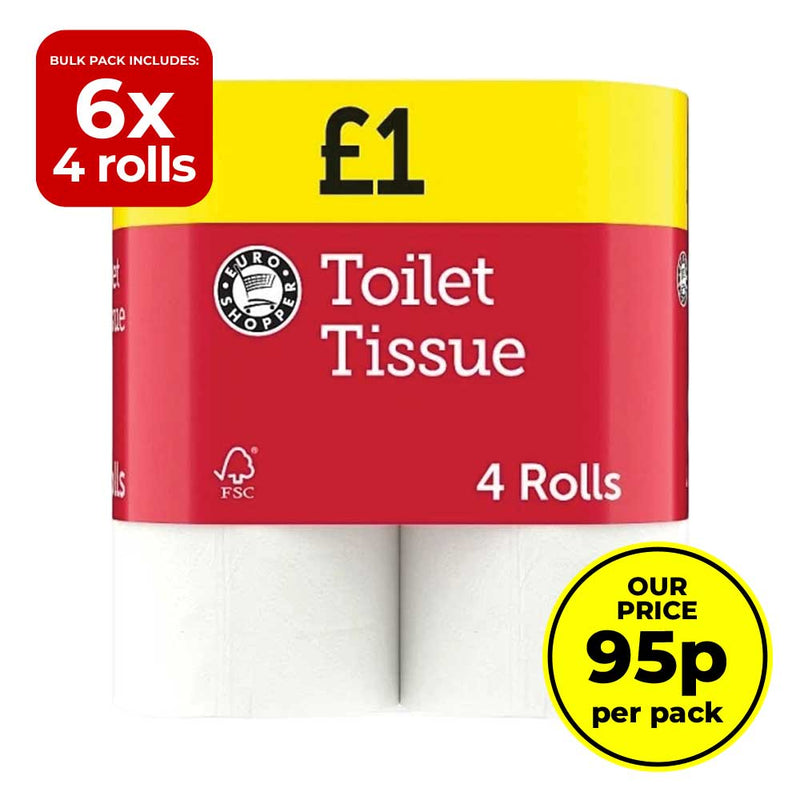 24 Euro Shopper White Toilet Rolls