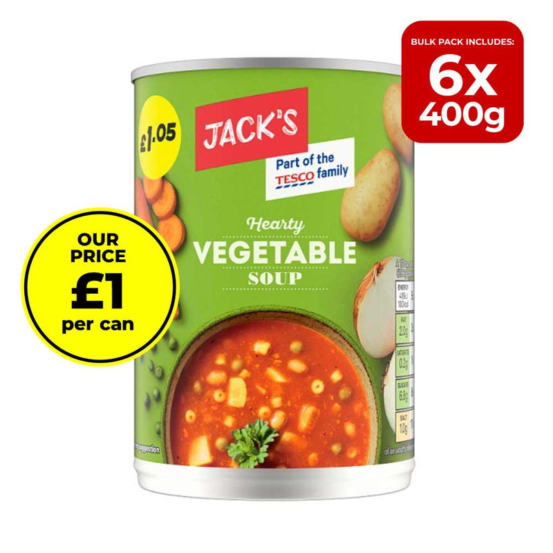 6 Pack Jack's Hearty Vegetable Soup 400g