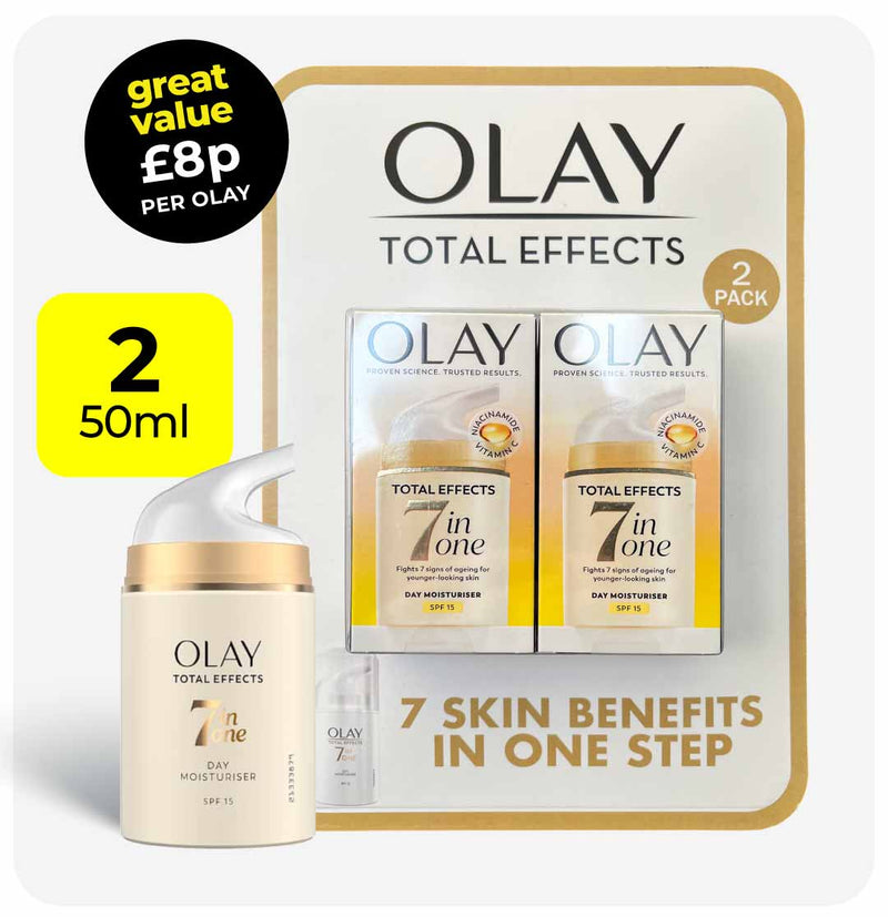 Olay Total Effects 7in1 Moisturiser 2 x 50ml